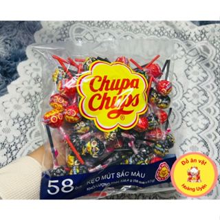 Bán sỉ bịch 58-60 cái kẹo mút Chupa Chups hương hỗn hợp và bịch kẹo mút sắc màu Chupa Chups