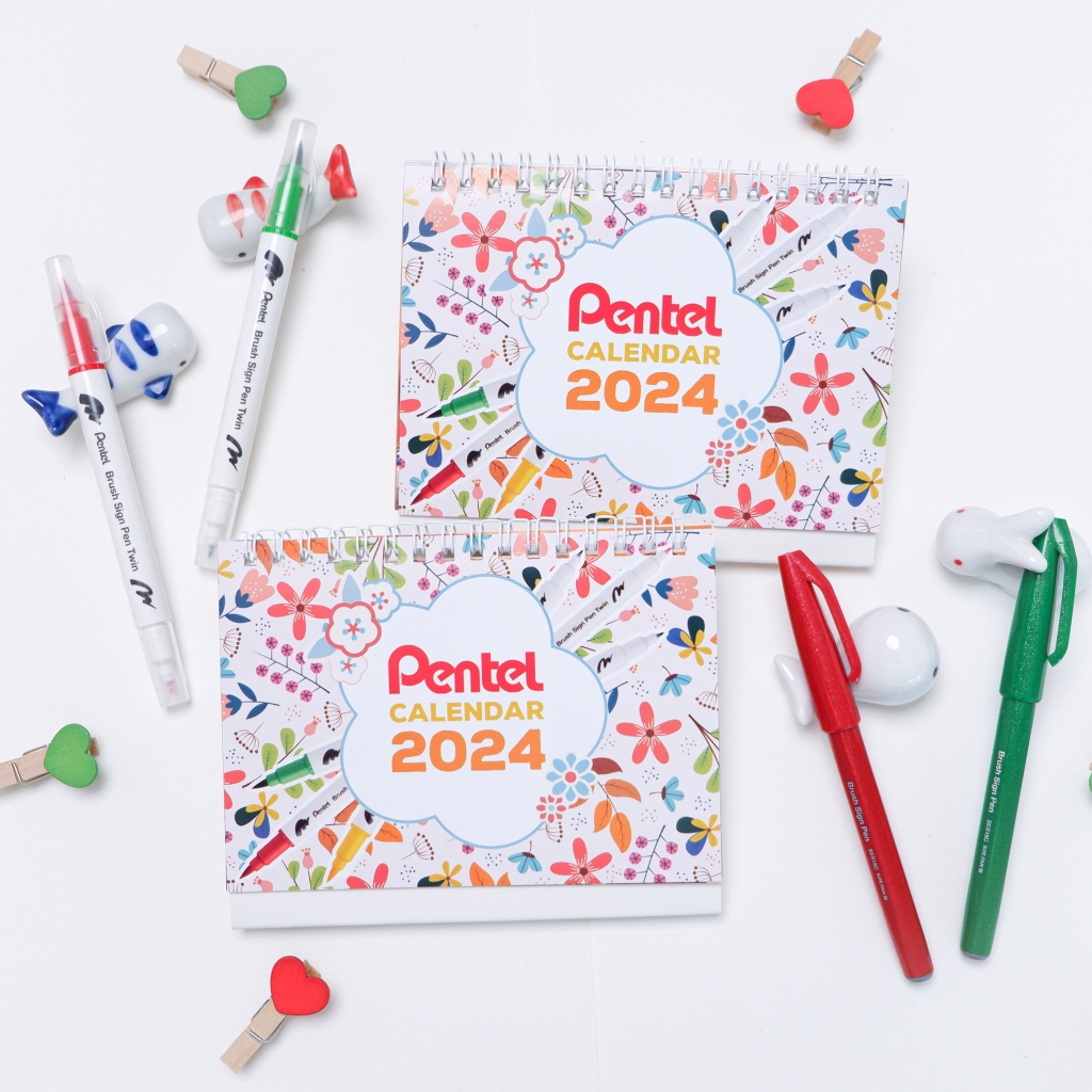 QÙA TẶNG 2024 | Lịch Để Bàn Pentel 2024 Mini | Thiết Kế Họa Tiết Độc Lạ| Kiểu Dáng Dễ Thương| Tặng Kèm Đơn Bất Kỳ >50K