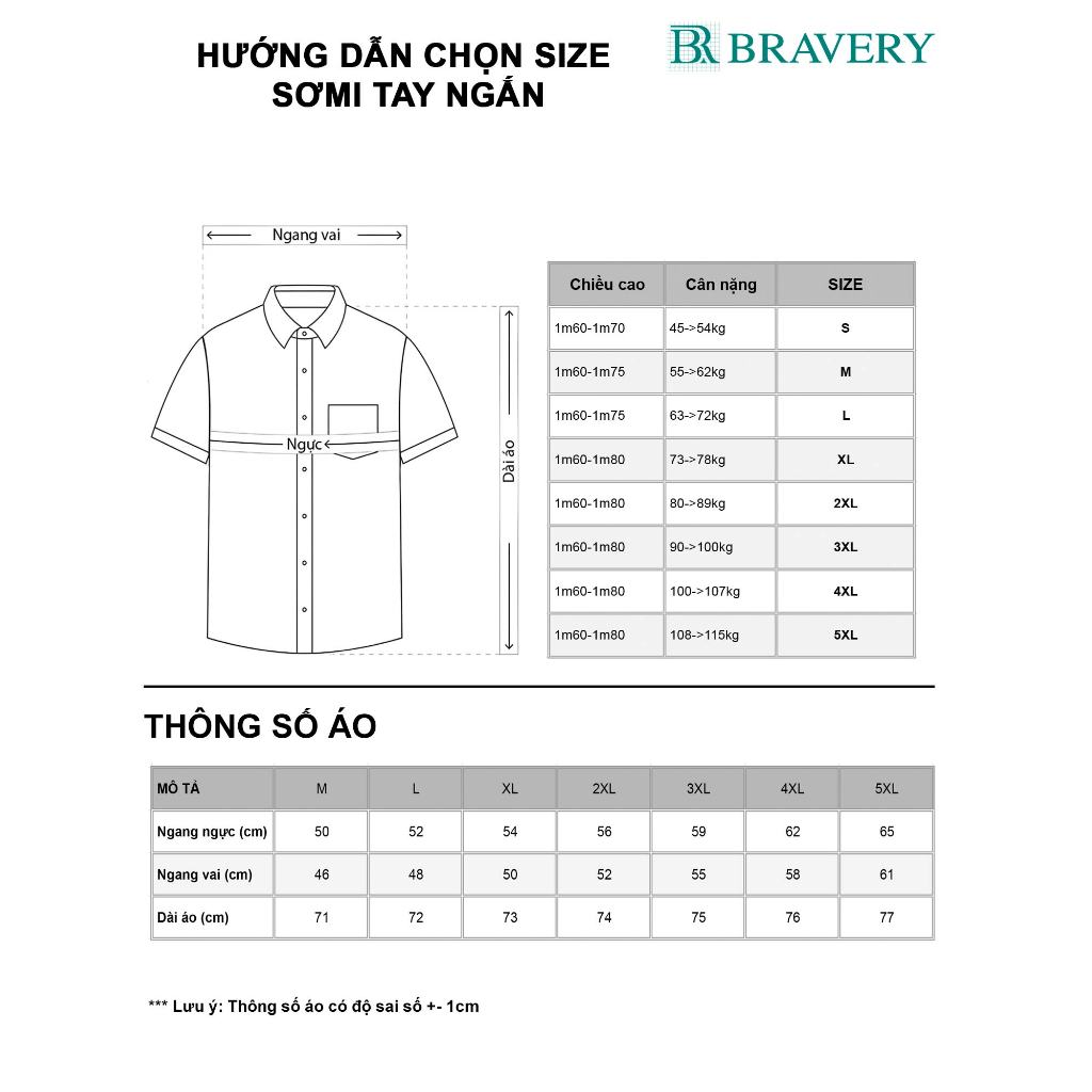Áo sơ mi nam ngắn tay BR Xanh Mint, vải ford, thoáng mát, thấm hút tốt, form regular fit, BAF01 - Bravery