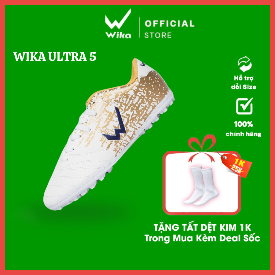 Giày Đá Bóng Wika Ultra 5 Chính Hãng Thích Hợp Sân Cỏ Nhân Tạo Da Nhăn Cao Cấp Đã Khâu Toàn Bộ Đế