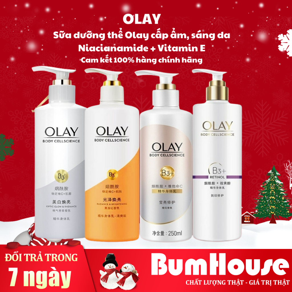 Sữa Dưỡng Thể OLAY Vitamin B3+ Retinol/Vitamin C&E/ Optics Glow Redian m dưỡng trắng da toàn thân
