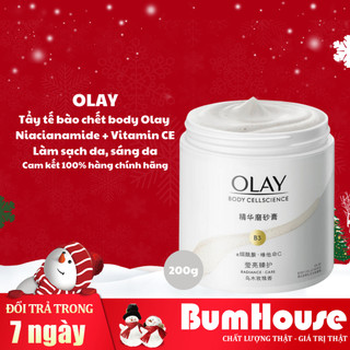 Tẩy tế bào chết OLAY BODY CELLSCIENCE B3+ Vitamin C làm sạch da  giúp da trắng sáng mềm mịn 200g