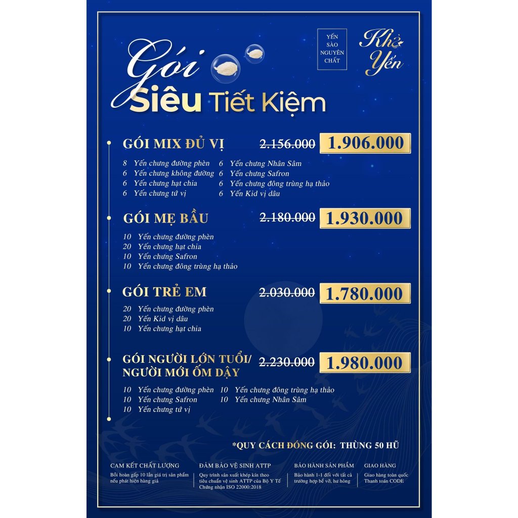 Thùng 50 Hũ - Yến Chưng Sẵn Khả Yến
