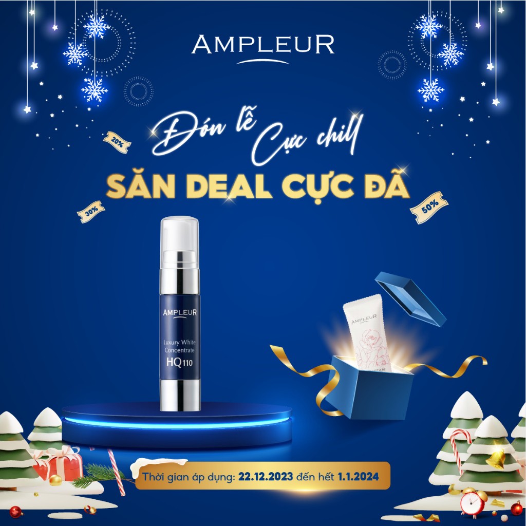 Serum chuyên giảm thâm cho vùng nám tàn nhang AMPLEUR Luxury White Concentrate HQ110 Nhật Bản 11ml