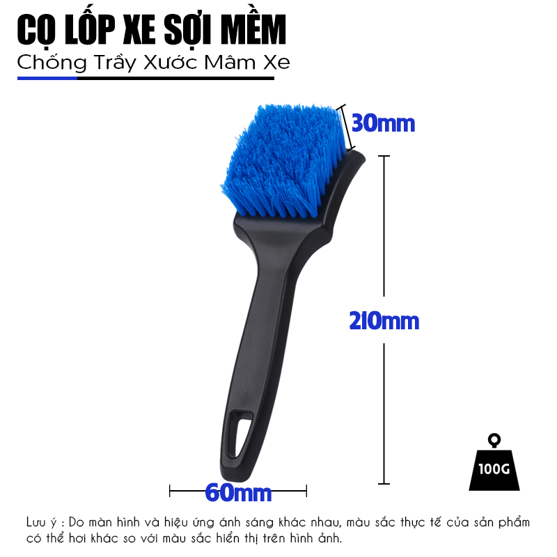 Bàn chải, cọ, chổi chuyên chà rửa lốp xe, bánh xe hơi, xe ô tô, xe tải, xe khách, xe máy làm tăng tuổi thọ xe_RX17