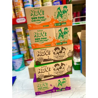 Thùng 24 túi sữa nuvi sô, cam, nho, dâu 110ml