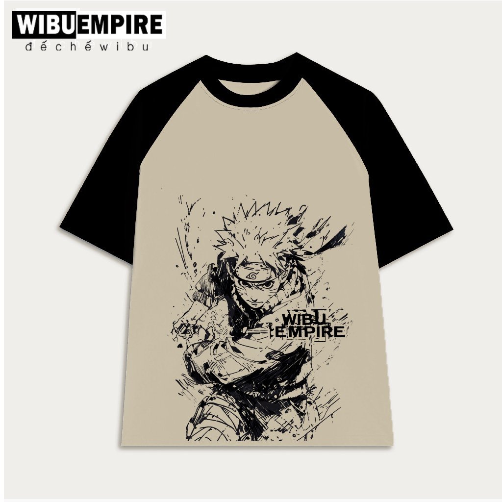 WIBU EMPIRE | Áo Thun Raglan Form Rộng Naruto | Áo Anime/Manga Naruto | Unisex Nam Nữ