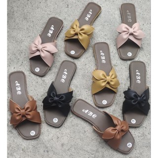  Dép bệt nữ quai chéo nơ xinh02-dép kep xỏ ngón nữ đế xẹp thời trang đa phong cách 