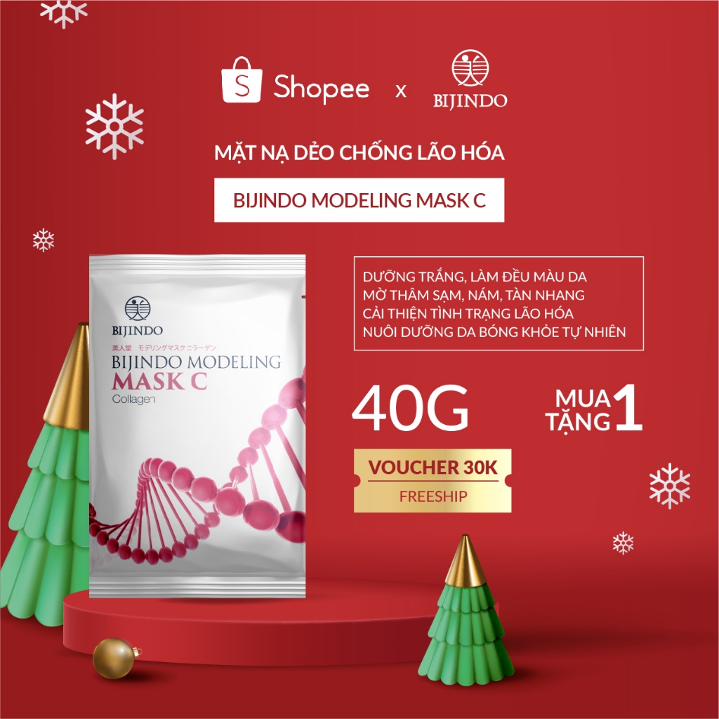 Mặt Nạ Dẻo Nhật Bản Cao Cấp BIJINDO 40g Dạng Bột | A - Cấp Ẩm Tái Tạo Tế Bào Gốc | C - Chống Lão Hoá | H - Làm Trắng Da