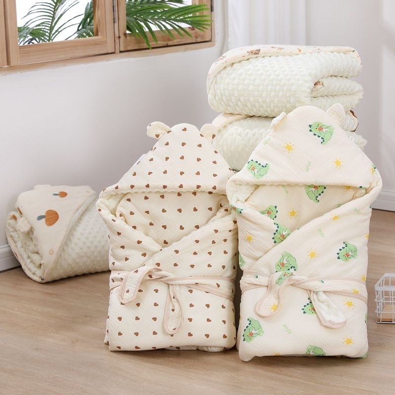(Kèm đai)Ủ trần bông Muslin, chăn kiêm ủ 2 trong 1 mềm nhẹ, ấm áp cho bé