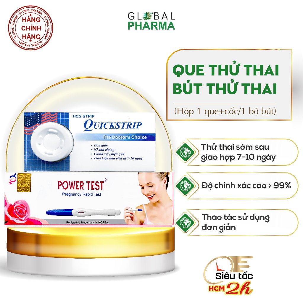 Bút thử thai/Que thử thai cao cấp Power Test - Chính xác, tiện lợi, nhanh chóng