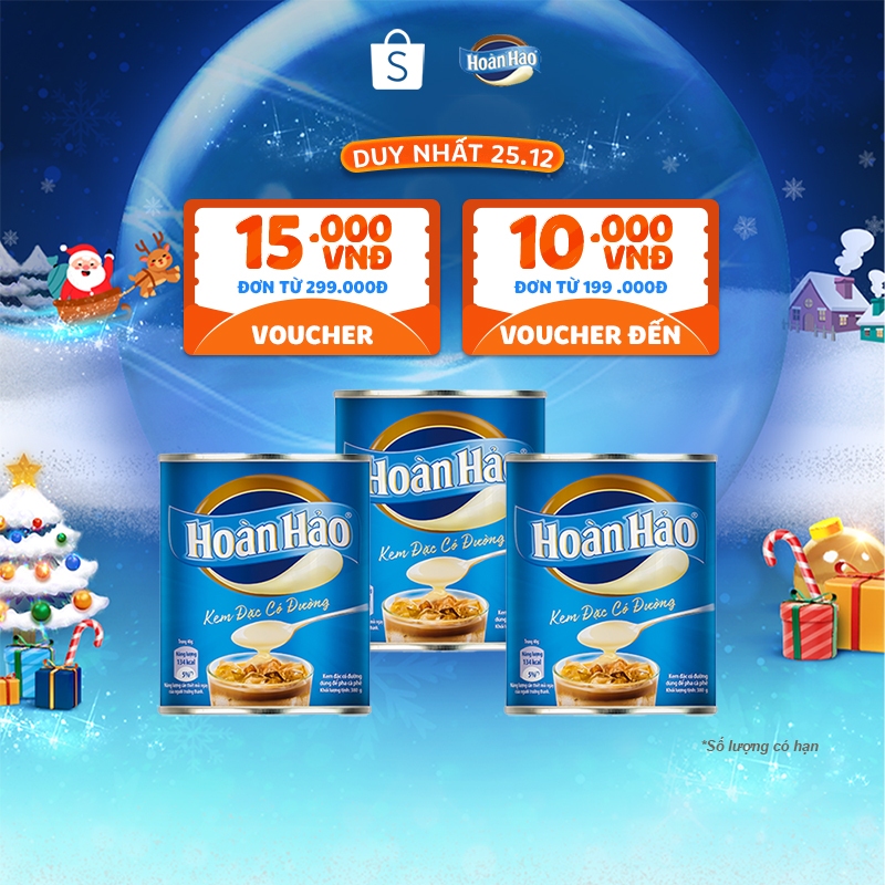 Combo 3 Lon Kem Đặc Có Đường Hoàn Hảo 380g/lon