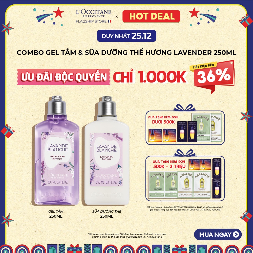 Bộ Sản Phẩm Gel Tắm & Dưỡng Thể L'Occitane Hương Hoa 250ml