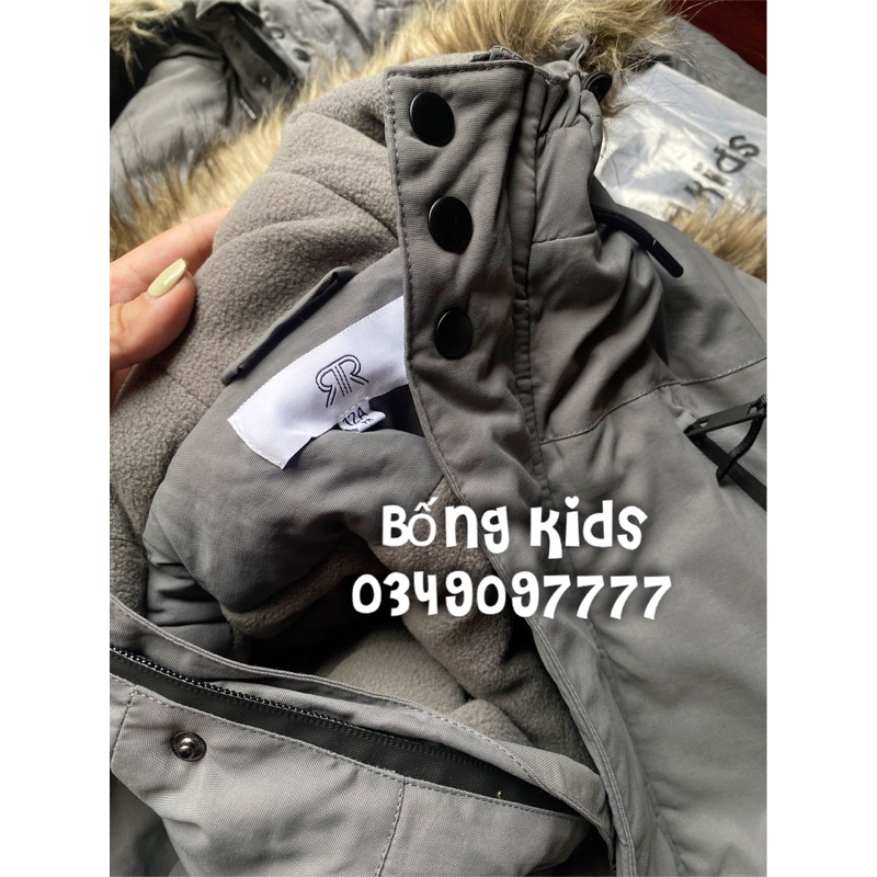 Áo Parka Bé Trai Kaki Lót Nỉ RR