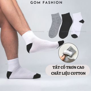 Tất vớ trắng nam nữ GOMTAT hàng VNXK chất liệu cotton thoáng mát khử mùi