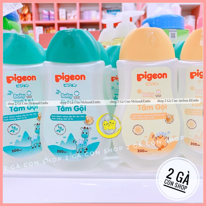 Sữa tắm gội 2 in 1 dùng cho da nhạy cảm Pigeon 200ml