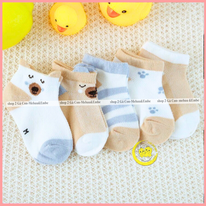 Tất lưới sơ sinh thấp cổ loại đẹp - sét 5 đôi