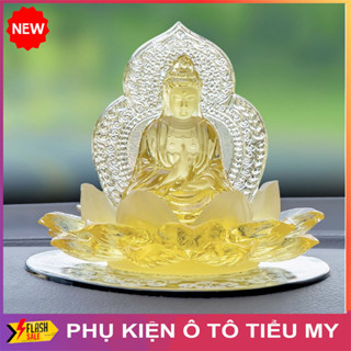 [QUAN ÂM] Tượng Phật Quan Âm Bồ Tát Để Trên Taplo Ô Tô, Bàn Làm Việ, Với Chất Liệu Pha Lê Cao Cấp