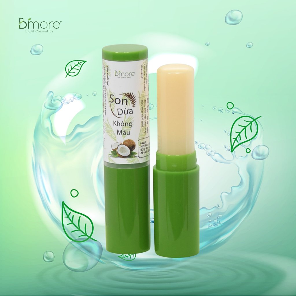 Son dừa không màu dưỡng mềm môi chống khô nứt nẻ