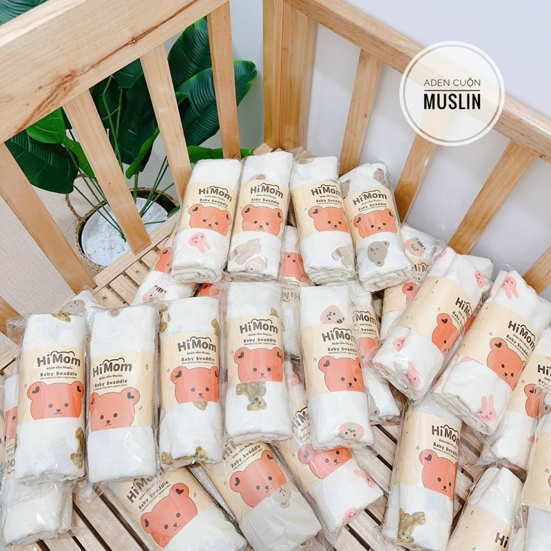 ( Tặng 10 bao lì xì) Khăn Tắm Xô Vải Sợi Muslin 2 Lớp Cao Cấp Himom Kids - Jubon Cho Bé