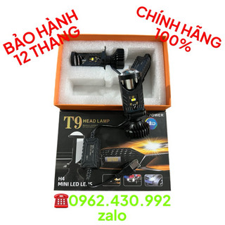 Đèn pha led bi cầu mini t9 chân h4 lắp ô tô, xe máy ,bh 12 tháng