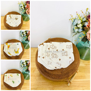  SET 5 yếm TAM GIÁC xô muslintree mềm mại cho bé trai bé gái sơ sinh 0-2tuổi 