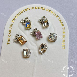 Phụ kiện charm đá khối nơ đính móng nail