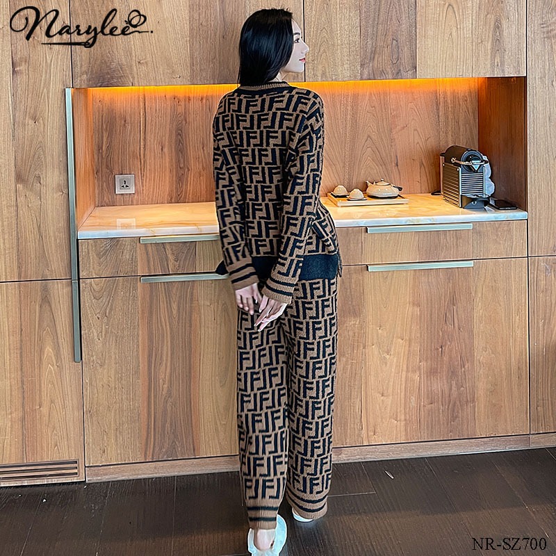 Bộ Mặc Nhà Len Lông Cừu Hot Trend Màu Nâu Sang Chảnh NARYLEE NR-SZ700