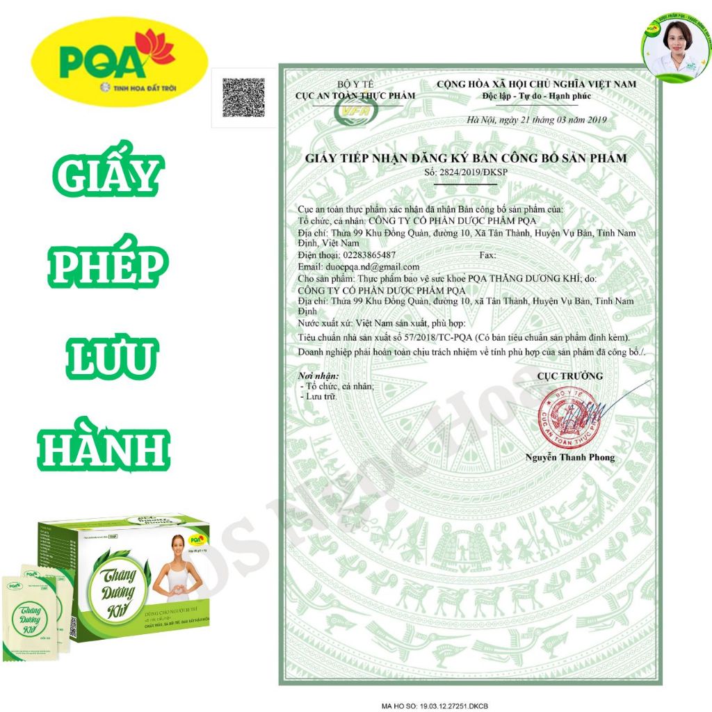 PQA Thăng Dương Khí Giúp Nhuận Tràng, Tăng Tính Bền Của Thành Mạch Hộp 25 Gói