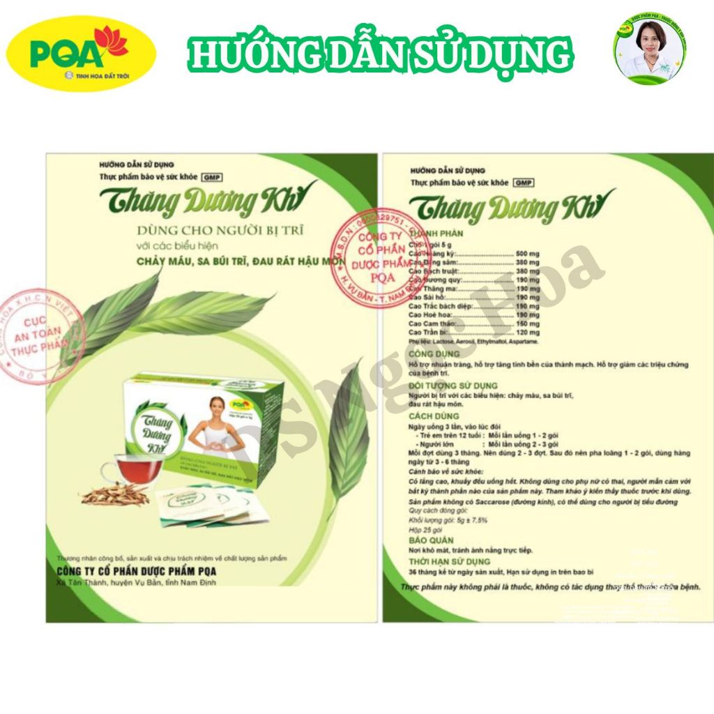 PQA Thăng Dương Khí Giúp Nhuận Tràng, Tăng Tính Bền Của Thành Mạch Hộp 25 Gói