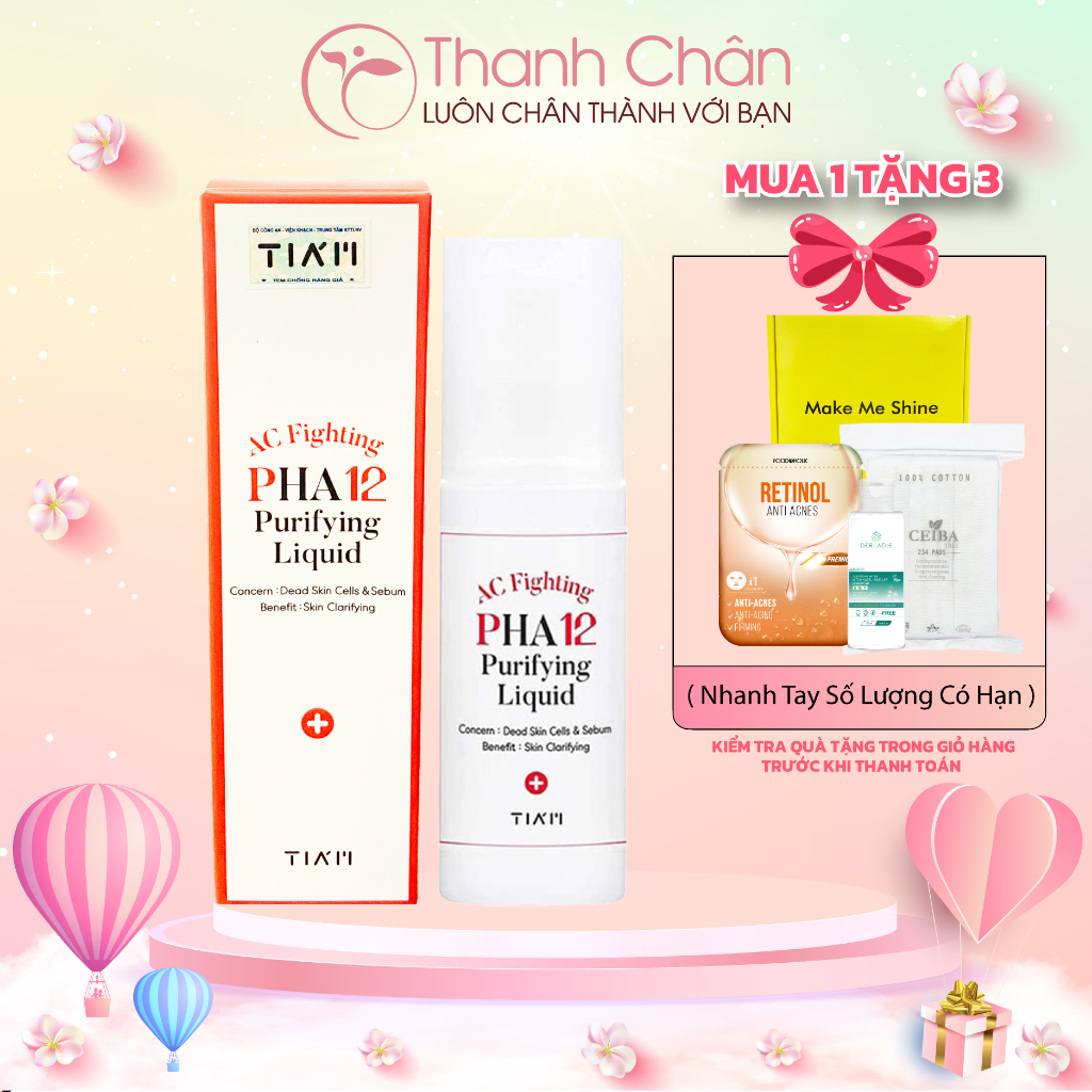 Tinh Chất Ngừa Mụn Tiam AC Fighting PHA 12 Purifying Liquid 80ml