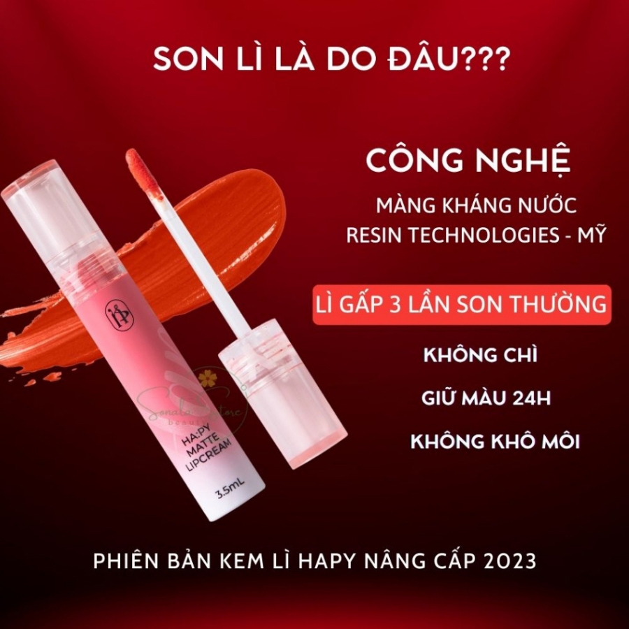 Son lì kháng nước cao cấp Hapy matte MiniGarden 2023 chính hãng 3.5ml lâu trôi siêu lì giữ màu 24h màu đẹp SONALA