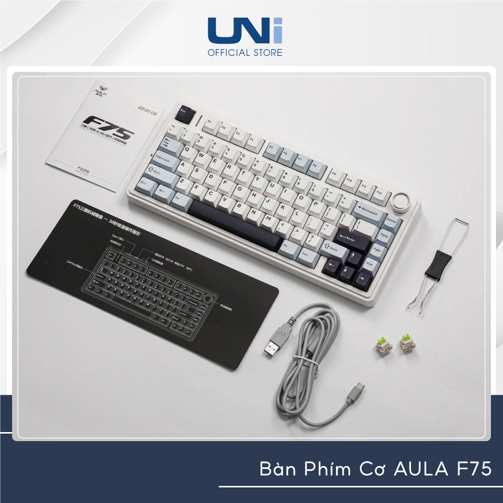 AULA F75 - Bàn Phím Cơ AULA F75 có Hotswap, Led RGB, Kết Nối 3 Mode - Uni Official Store