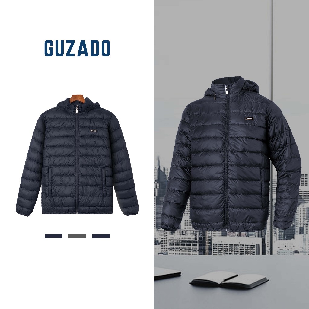 Áo Khoác Phao Nam Guzado Chần Bông Cao Cấp, Siêu Nhẹ,Cản Gió Giữ Ấm Cực Tốt,Mẫu Mới Nhất 2023 GAP01