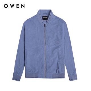 Owen - jacket regular fit jk231601 màu xanh chất liệu polyester