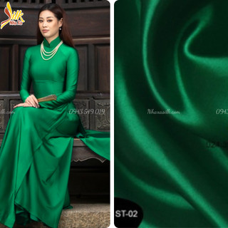 Lụa may áo dài satin màu xanh két Nhaxasilk - ST02 KR
