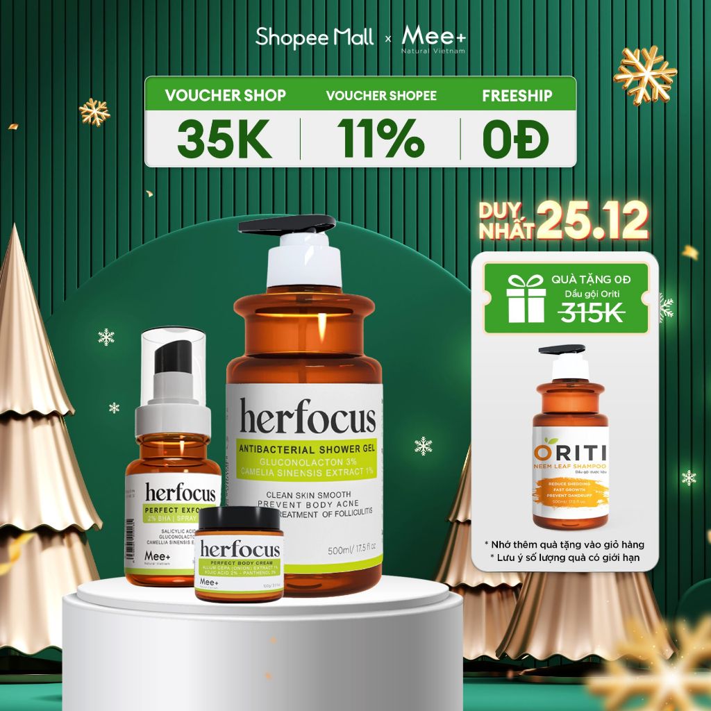 Liệu trình viêm nang lông Herfocus Mee Natural,Liệu trình giảm mụn viêm nang lông Herfocus Mee Natural