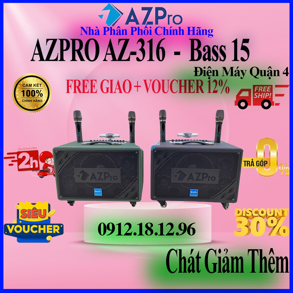 [AZPro AZ-316] Loa Karaoke Di Động AZPro AZ316 / Azpro 316, Bảo hành chính hãng