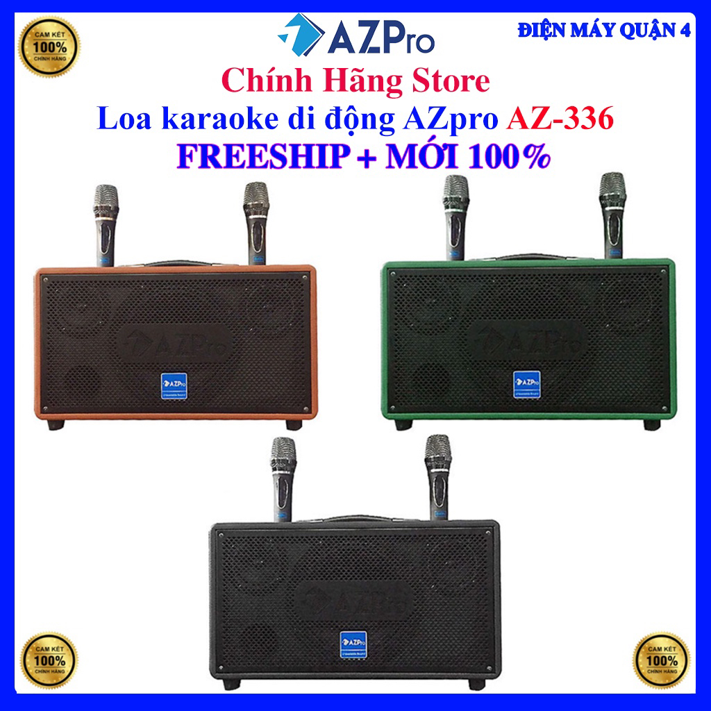 [AZpro AZ336] Loa karaoke AZpro AZ-336, kèm 2 micro UHF, Hàng chính hãng