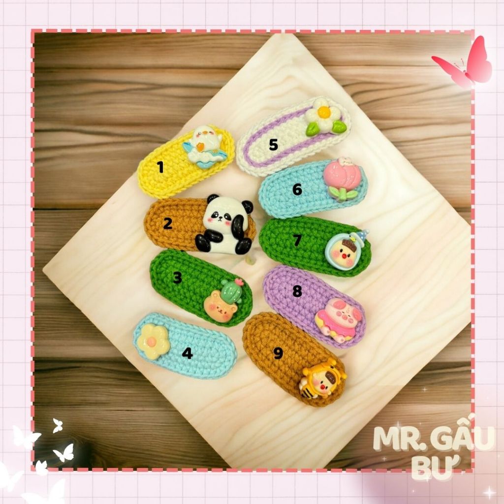 Kẹp tóc nhiều mẫu dễ thương ( LEN HANDMADE )
