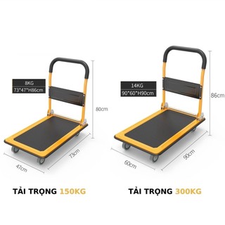 Xả kho xe đẩy hàng 150kg bánh cao su chống ồn