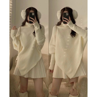 áo len cổ lọ vạt chéo