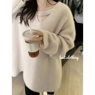 Áo len chocker vạt chéo