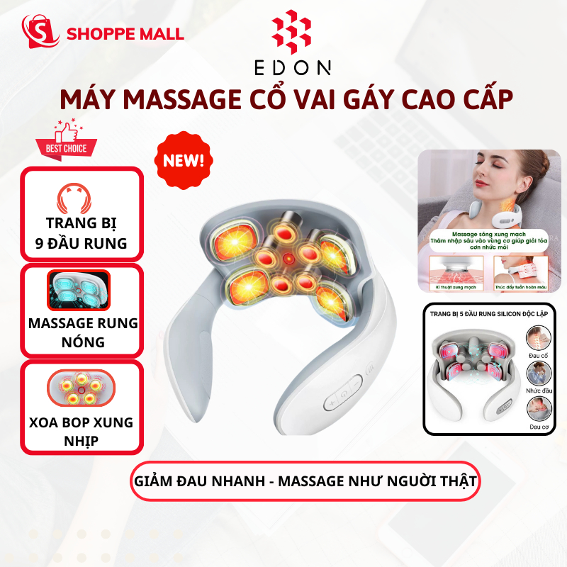 Máy Massage Cổ Vai Gáy DELADEP, Mát Xa 5 Đầu Rung Cùng 4 Điểm Xung Điện EMS H88 Trị Liệu Nhức Mỏi Chuyên Sâu