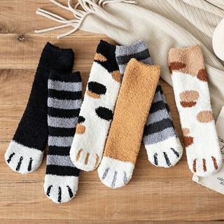 Tất bông tb5 lông xù màu pastel vớ nữ lông xù ấm áp