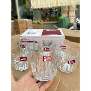 Bộ 6 cốc thuỷ tinh Red Cherry cao cấp 280ml
