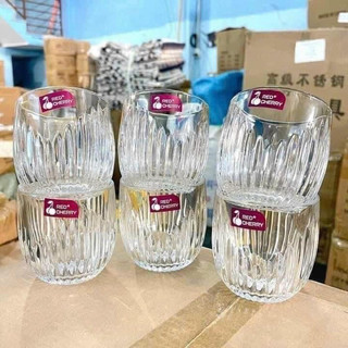 Bộ 6 cốc thuỷ tinh Red Cherry cao cấp 280ml