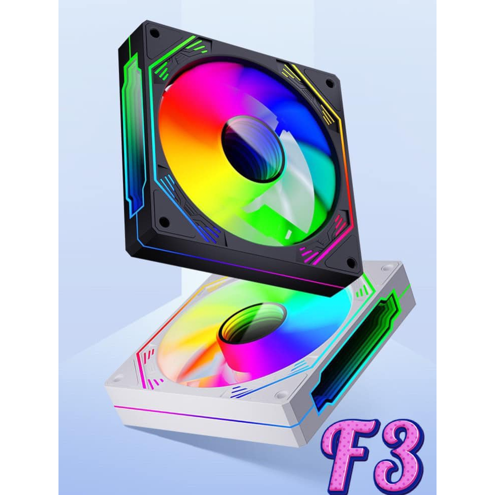 Quạt tản nhiệt, Fan Led ARGB Coolmoon F3 Led Gương vô cực Sync main + Hub siêu đẹp xuôi ngược