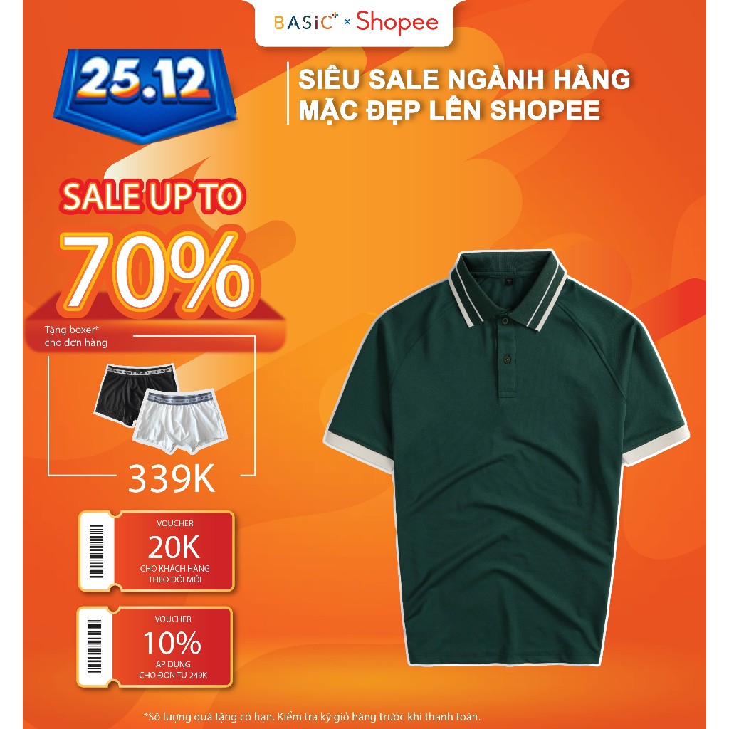 Áo POLO BASICPLUS vải POLY Cao Cấp Siêu thông thoáng, thấm hút tốt và sang trọng A02-245