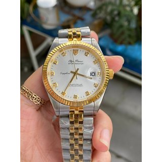Đồng hồ nam op olym pianus dây thép mặt đính đá size 40mm kèm hộp gỗ